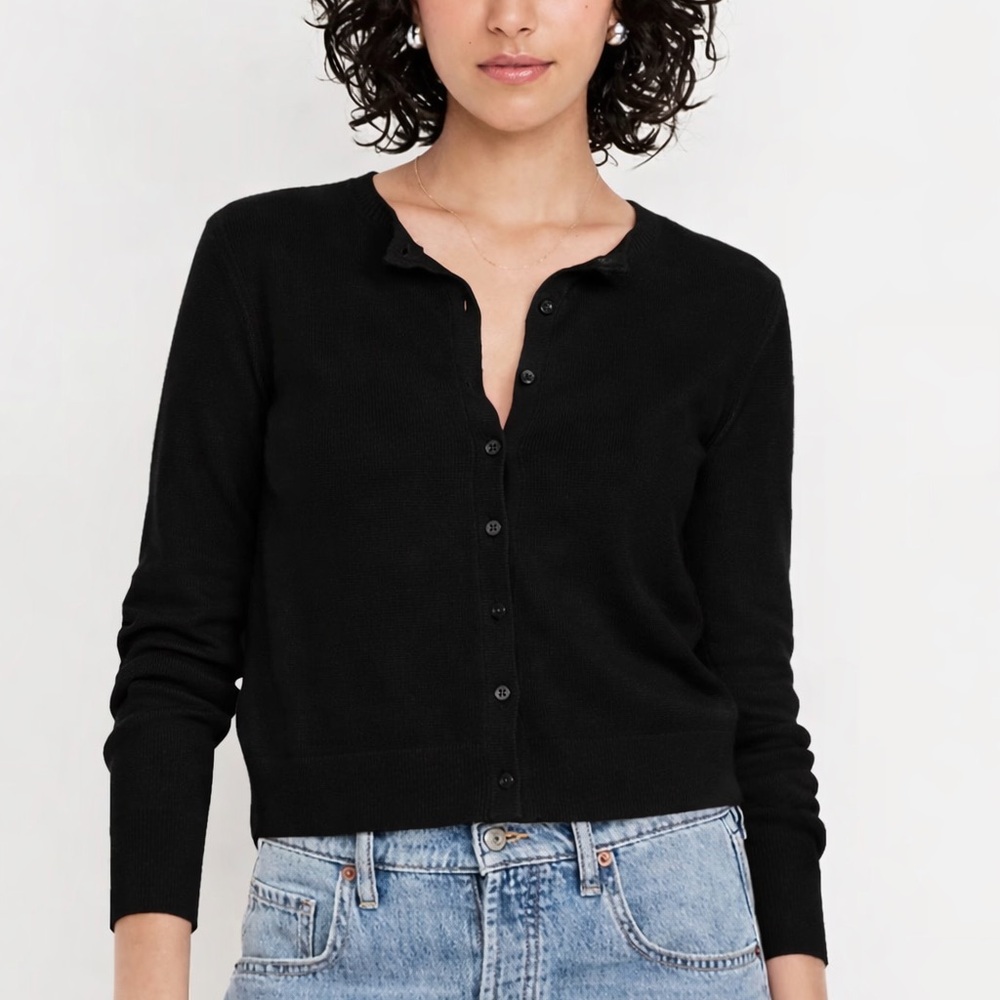 Old Navy Black Women's Button-Front Cardigan